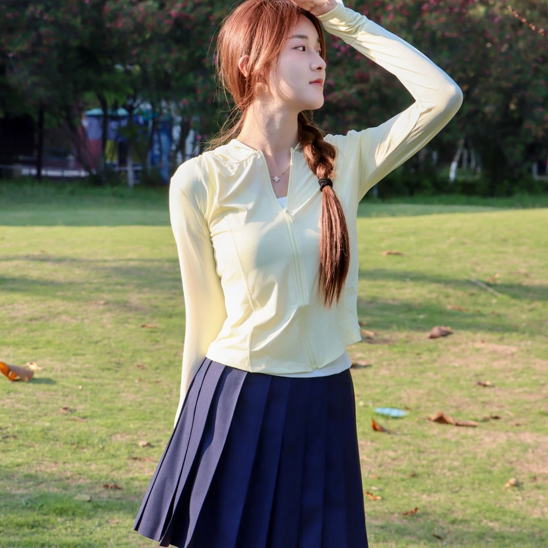 收腰防晒衣夏季冰感云朵户外女薄款透气立领棉纶防紫外线速干外套