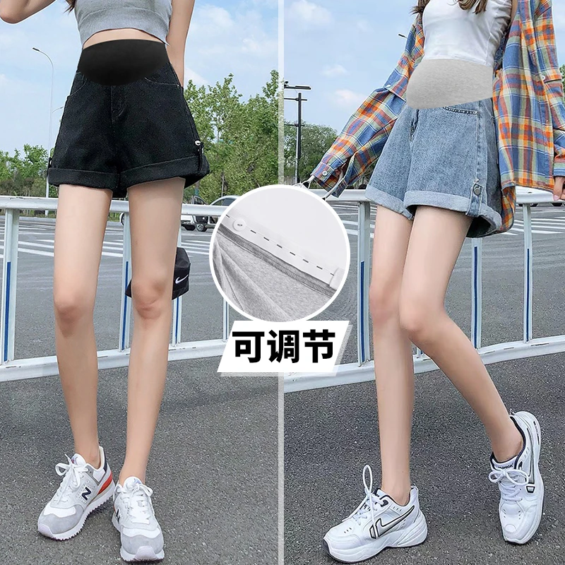 孕妇短裤夏季牛仔裤夏天托腹裤宽松外穿薄款高腰显瘦牛仔短裤休闲