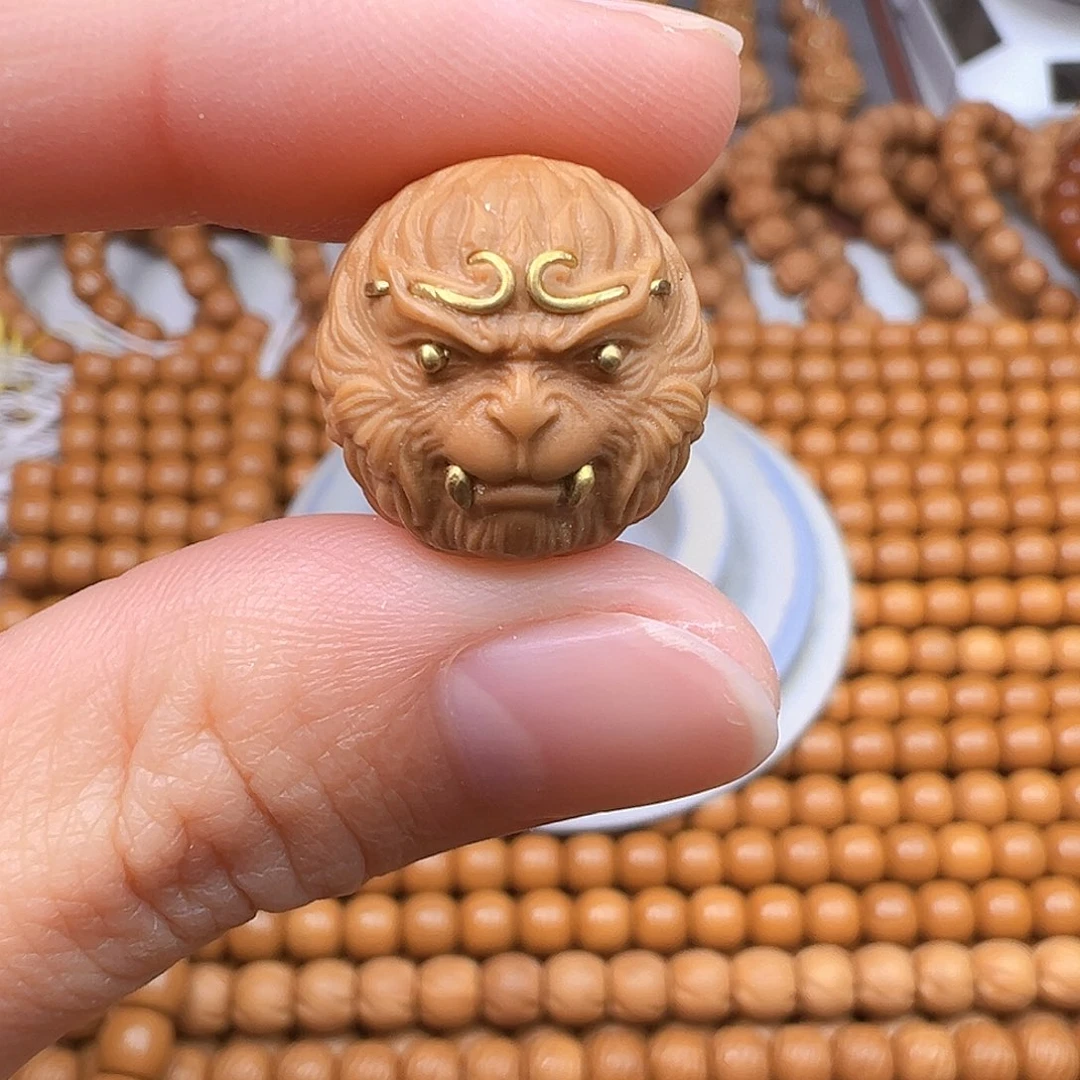 吊坠猴头核桃精工镶嵌猴头单颗雕刻