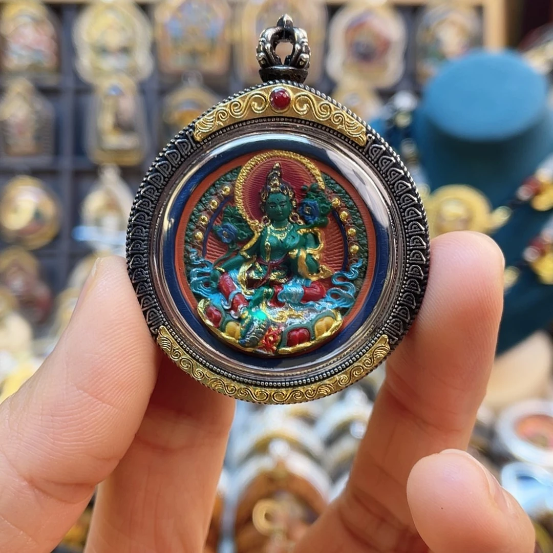 泥塑扎基拉姆 /绿度母 双面泥塑擦擦