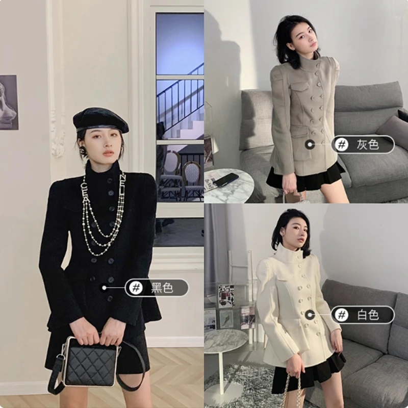 【特价】 羊腿袖双面呢外套YW203028