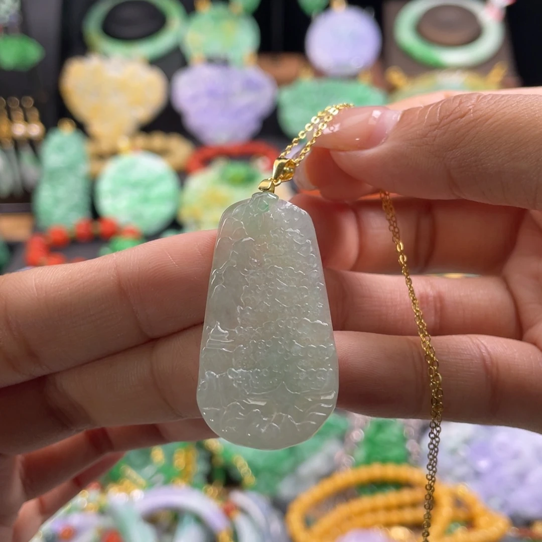 翡翠未镶嵌颈饰代编织