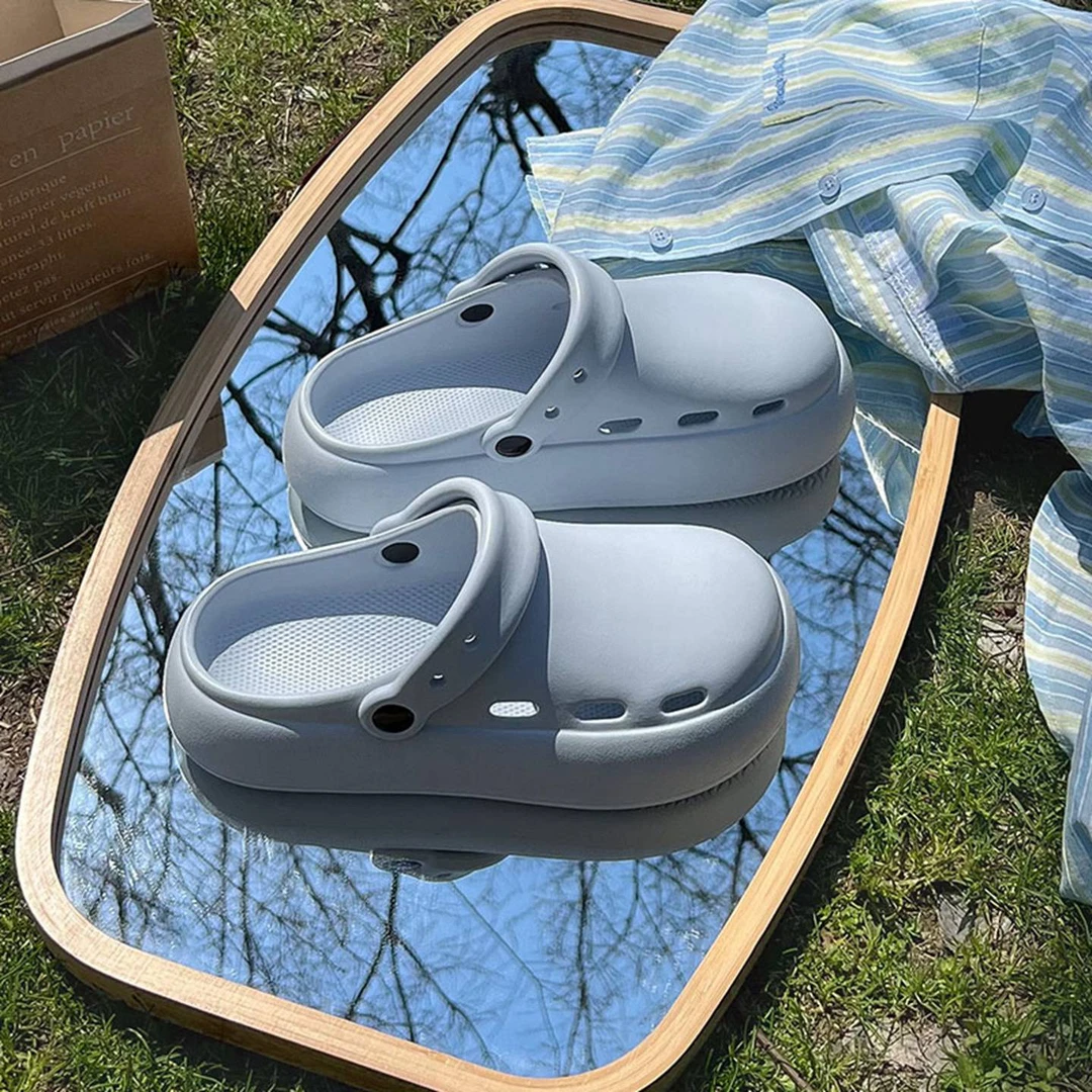 【布芽小兜】厚底洞洞鞋女款2025夏季外穿防滑防水增高博肯包头拖鞋