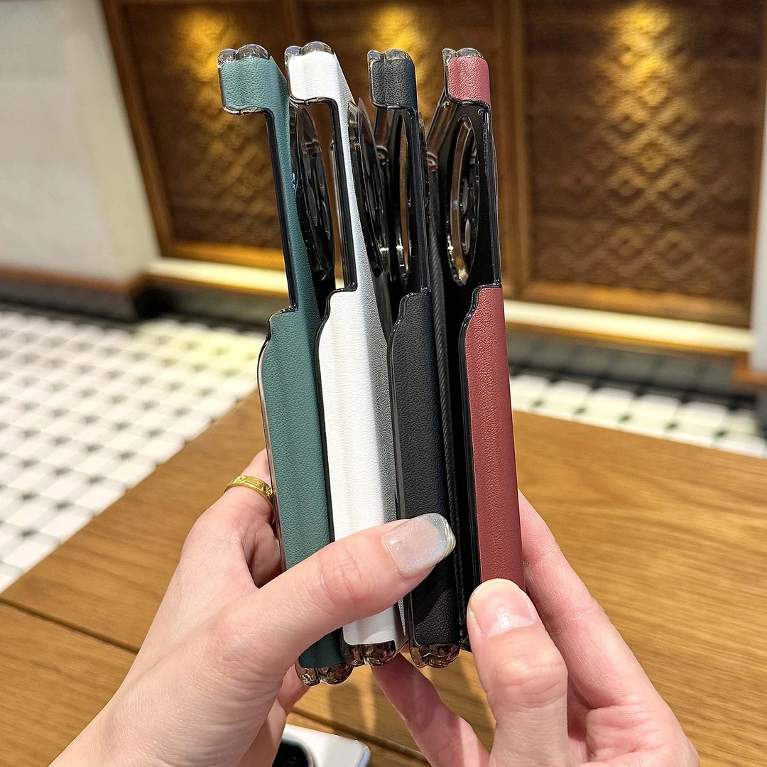 适用华为mateX6双中轴铰链保护手机壳X5/X3磁吸中轴素皮简约保护