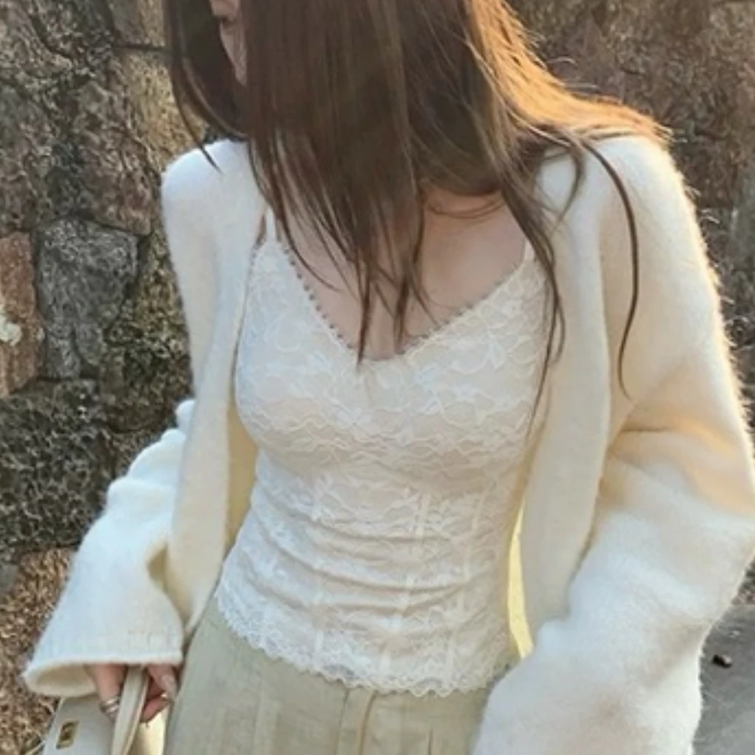 【早秋新】通勤适用带胸垫美背蕾丝吊带背心女外穿内搭