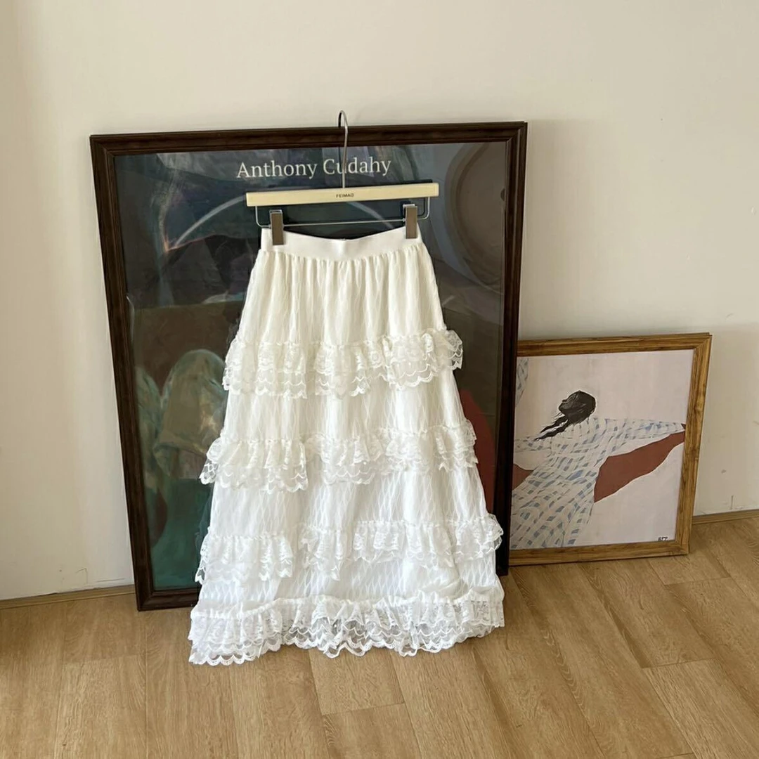 【要韩也要仙】25665甜美仙女气质百搭显瘦纱裙中长款蛋糕裙网纱