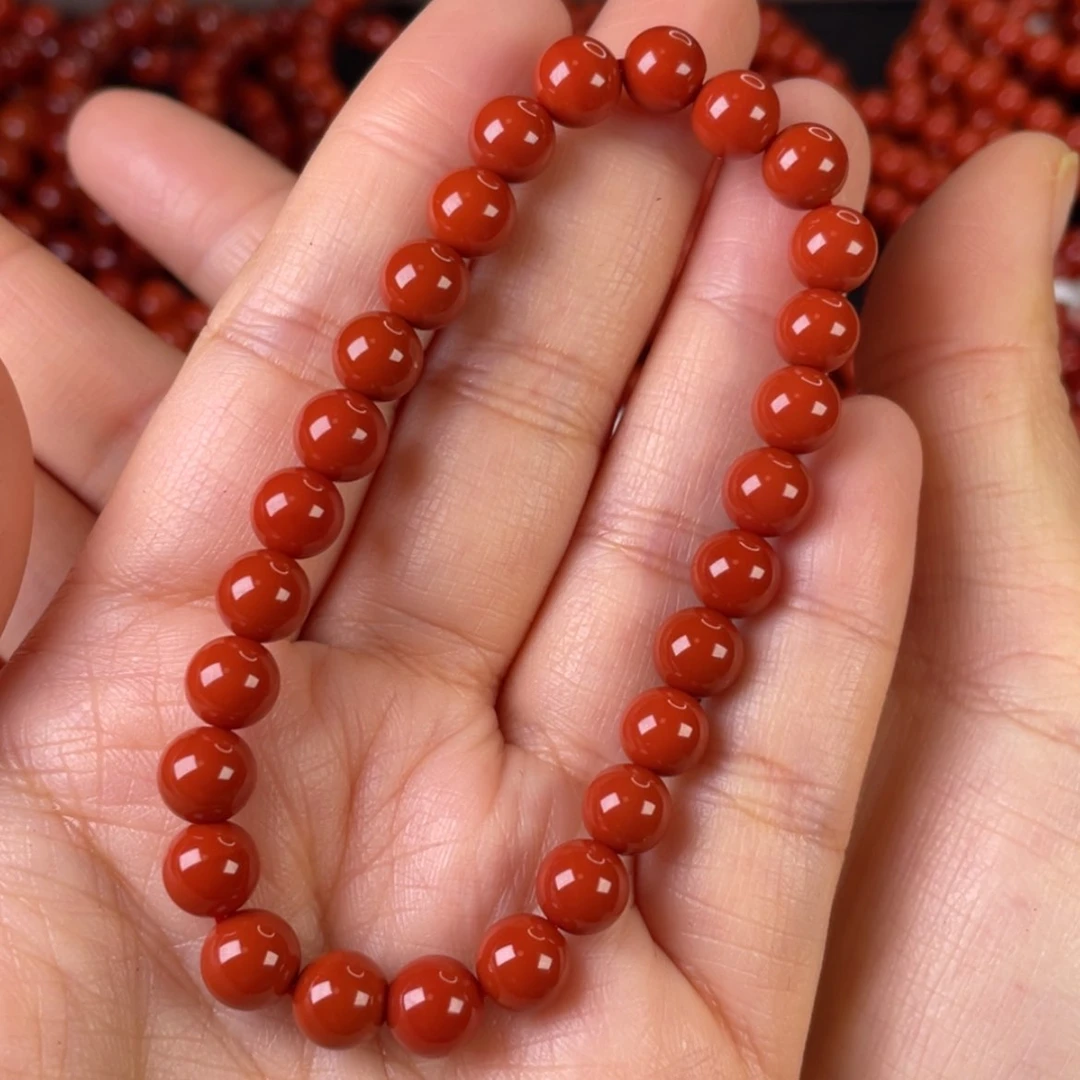 【闪购商品】南红玛瑙手链未镶嵌邹*雯满肉满色花