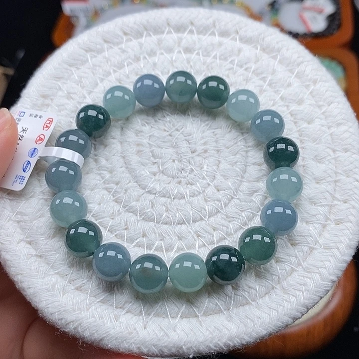 翡翠未镶嵌手串卡10mm 14