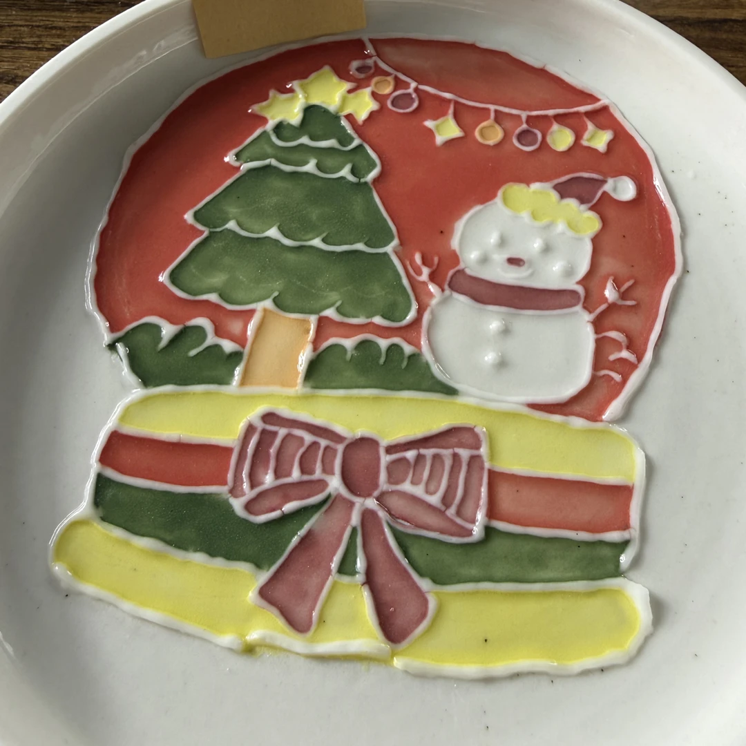 特白泥圣诞盘210