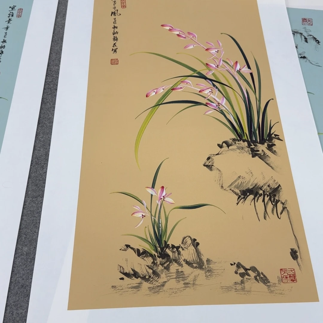 国画国画立体兰花作品