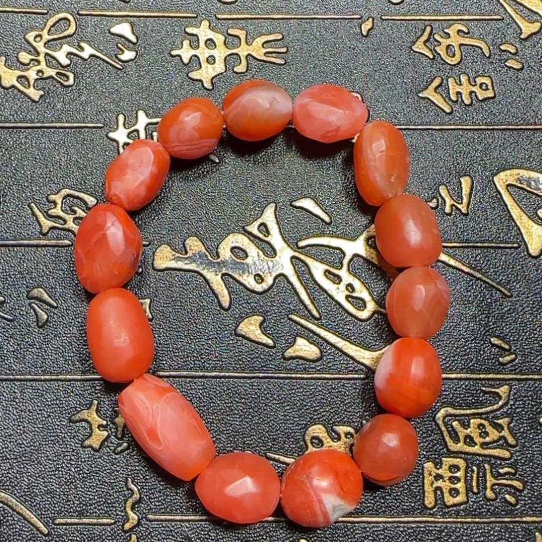 未镶嵌杨柳冷水河随型单圈南红玛瑙