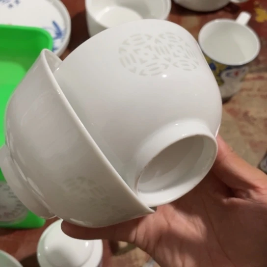 瓷片陶瓷陶瓷12厘米玲珑2个手工胎