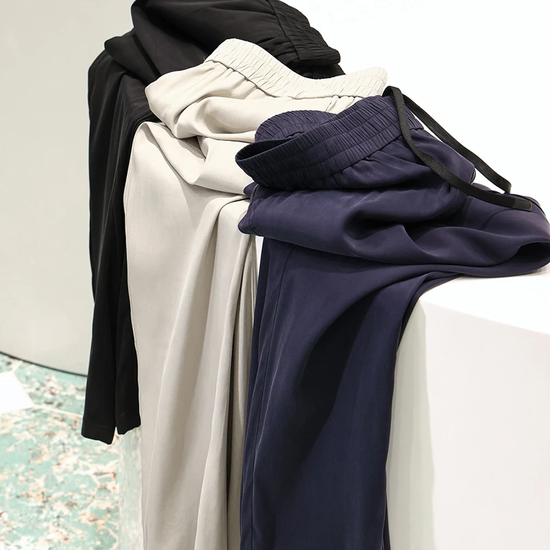 【241904005】夏日的清凉 丝滑垂顺铜氨丝男士松紧腰宽松休闲长裤