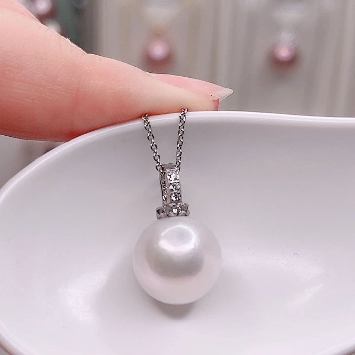 淡水珍珠吊坠(赠链)银S925镶嵌