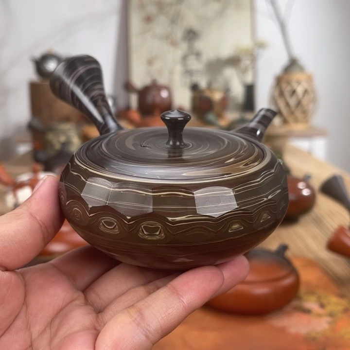 常滑手作绞泥茶壶
