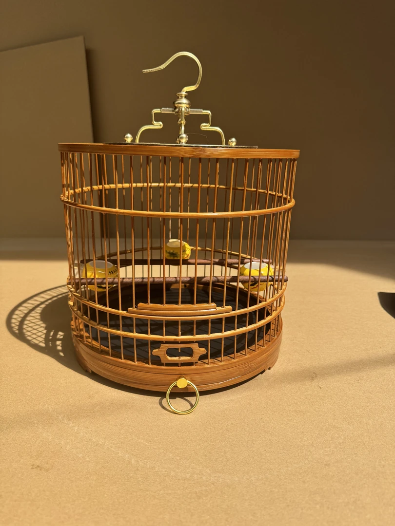 鸟笼老竹抛光活抽屉绣眼黄豆玉鸟麻料小型鸟类鸟笼全套配齐