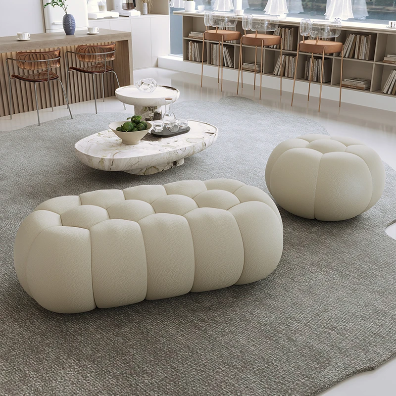 轻奢皮革客厅沙发凳长凳脚踏凳衣帽间凳子换鞋凳卧室床尾凳床边凳