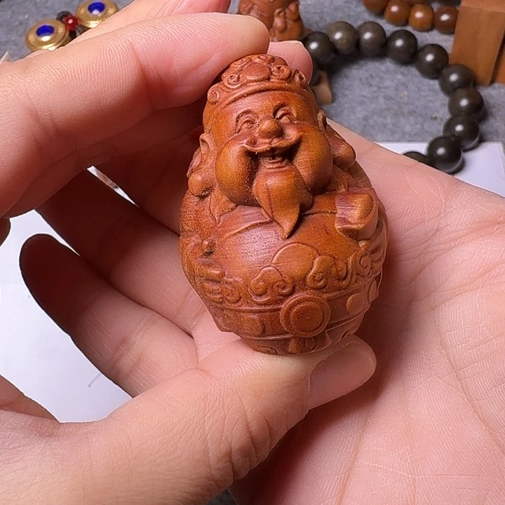檀香木手串/手链老山檀香精雕黑肉财神