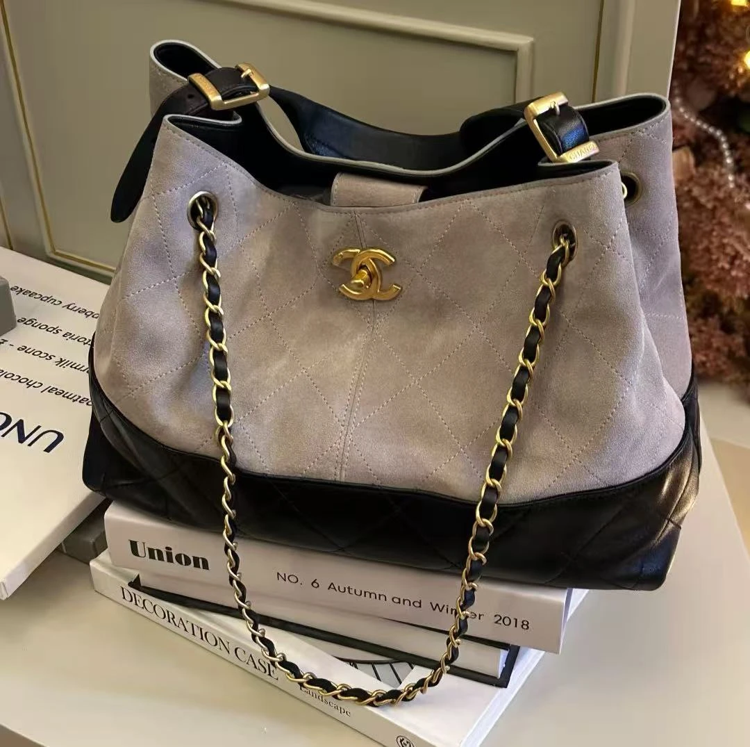 未使用 Chanel/香奈儿 多多奢品/香奈儿25a麂皮拼色hobo包/未使用