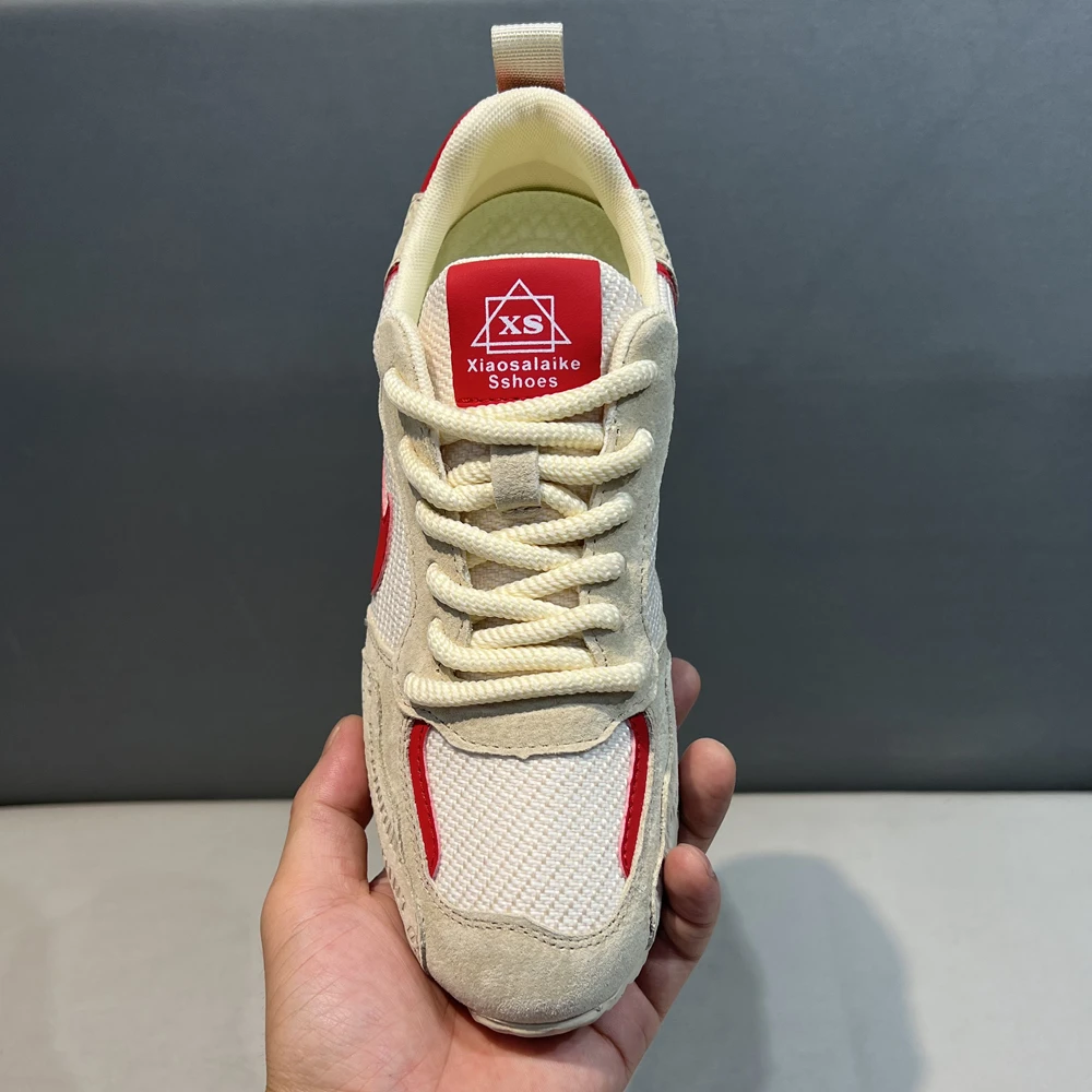 皮拼布透气休闲鞋时尚运动百搭软底软面舒适男潮流轻便开车鞋春秋