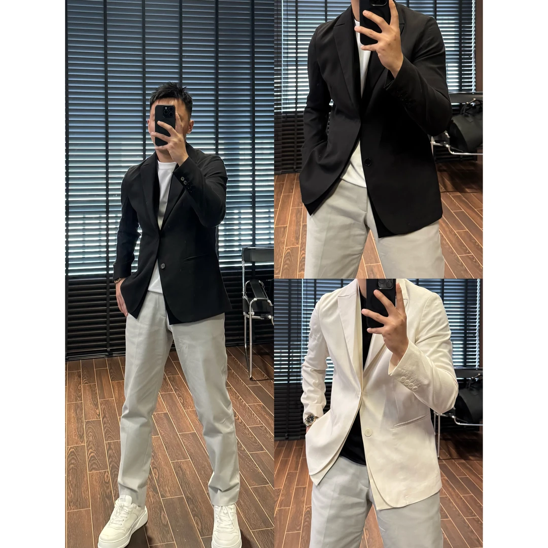 【Zz双门禁单西服】夏季莱赛尔亚麻西装舒适透气高弹外套+254008