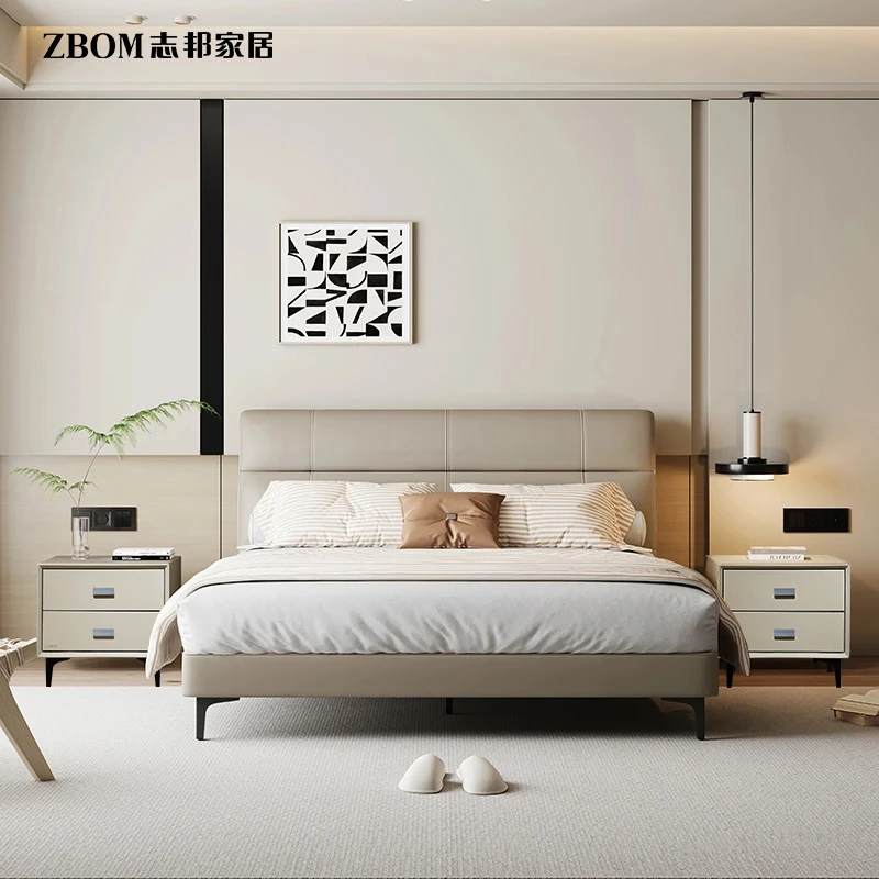 ZBOM/志邦法兰菲【时乐】头层牛皮高脚款床主次卧大床简约轻奢