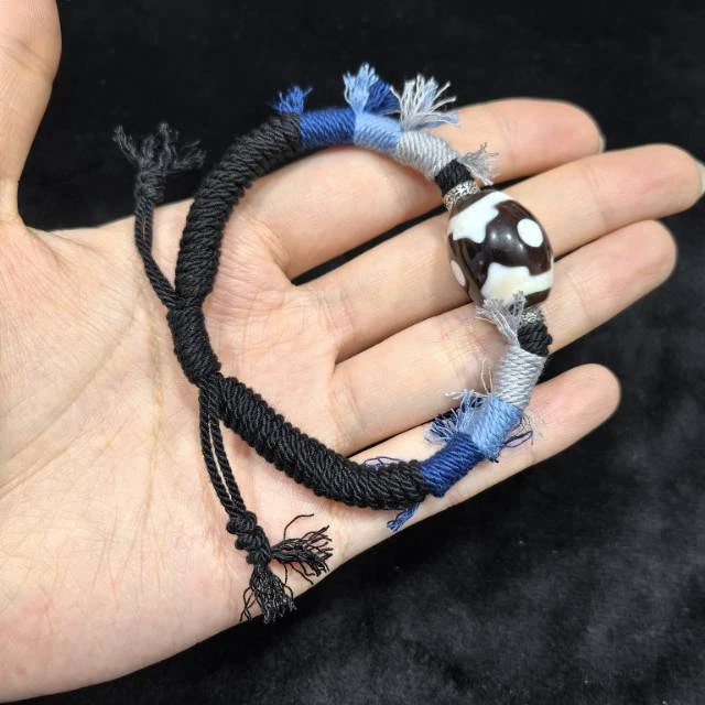【曹美丽精选】 H02564-玛瑙diy单圈手串（坛城三眼）-15*19mm
