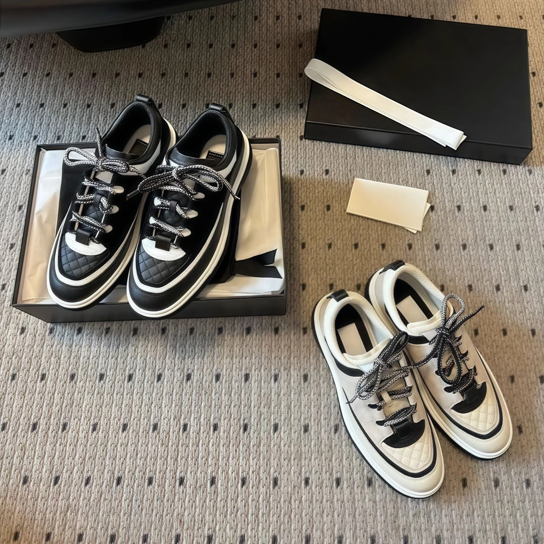 【闪闪Studio】7CM增高轻奢复古休闲鞋老爹鞋女熊猫色厚底运动鞋