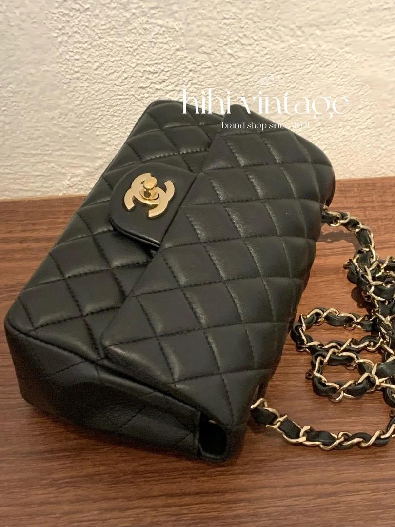 99新 Chanel/香奈儿  黑金CF大mini链条包 30开二店