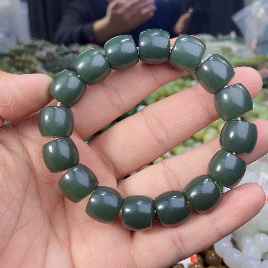 和田玉未镶嵌手串天然卡14且末料且末蓝多样性拍一发一