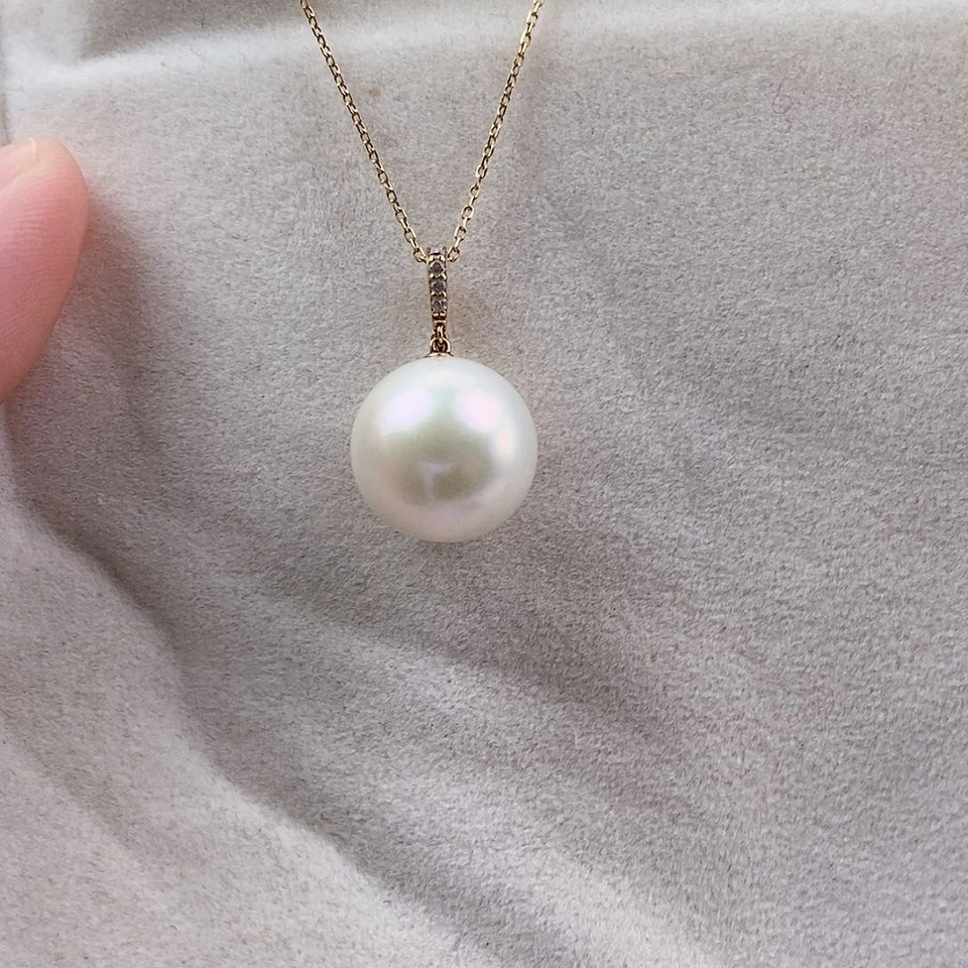 颈饰18K金镶嵌淡水珍珠14-15