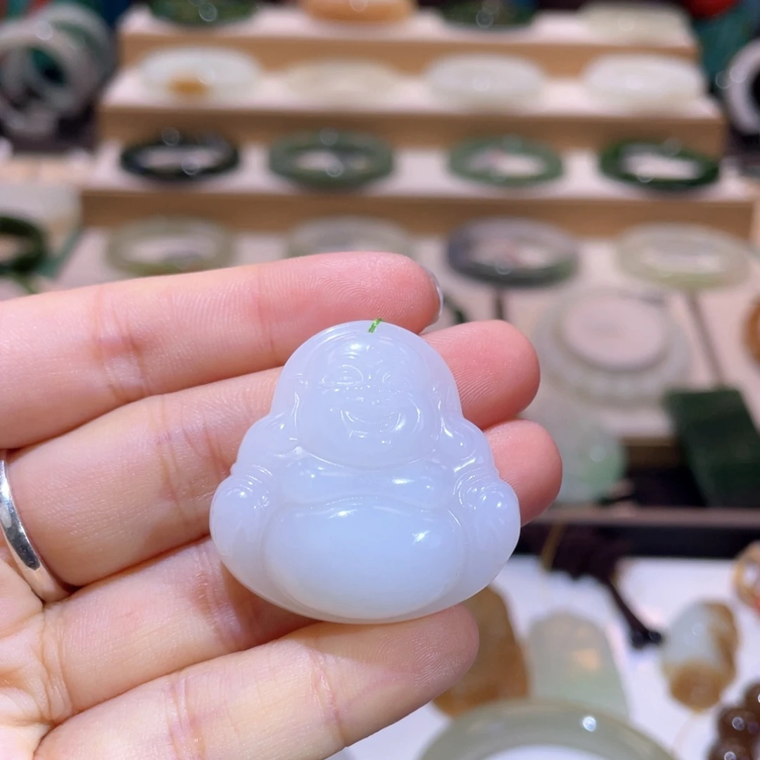 颈饰未镶嵌和田玉高品山流水佛公