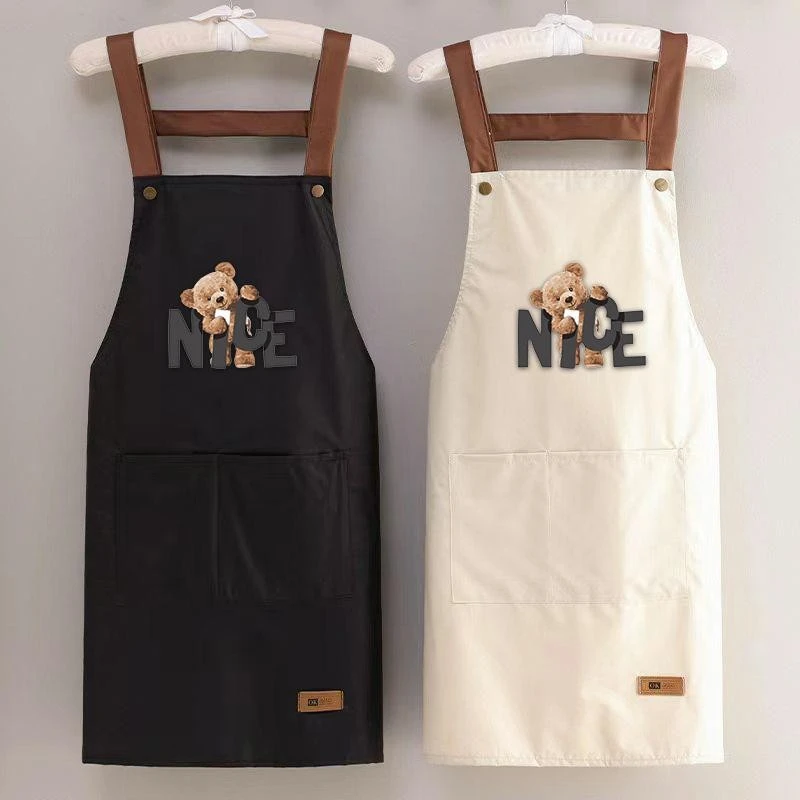 新款小熊围裙女士厨房家用家务做饭防水防油网红餐饮专用时尚洋气