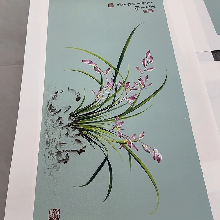 国画国画立体兰花