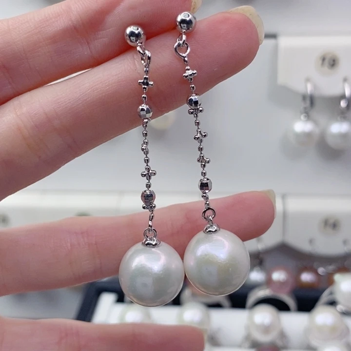 幸****耳饰淡水珍珠银S925镶嵌A