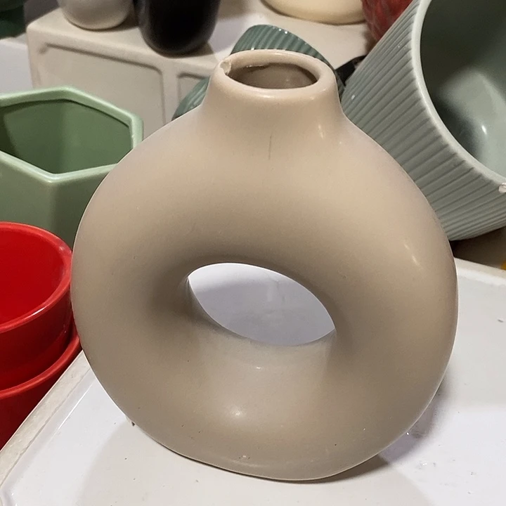 陶盆有孔 瑕疵针孔漏釉介意勿拍外高 15外口3