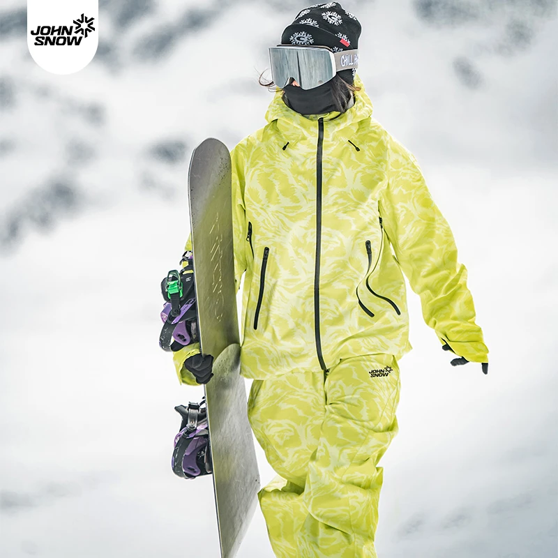 John snow滑雪服套装冬季防风防水耐磨3L硬壳滑雪上衣滑雪裤套装