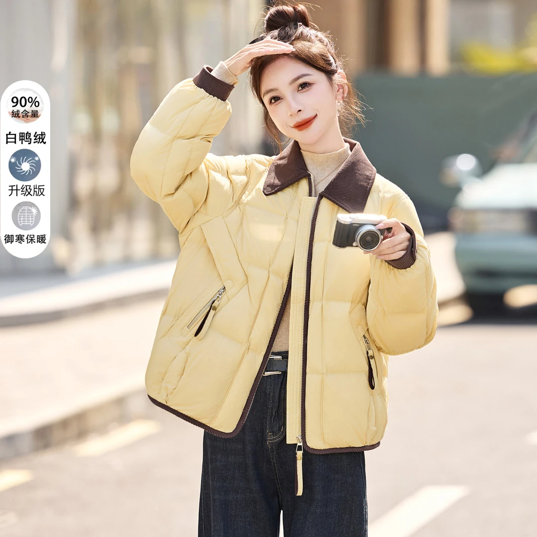 超好看的轻薄羽绒服女短款2025冬季新款爆款洋气小香风白鸭绒外套
