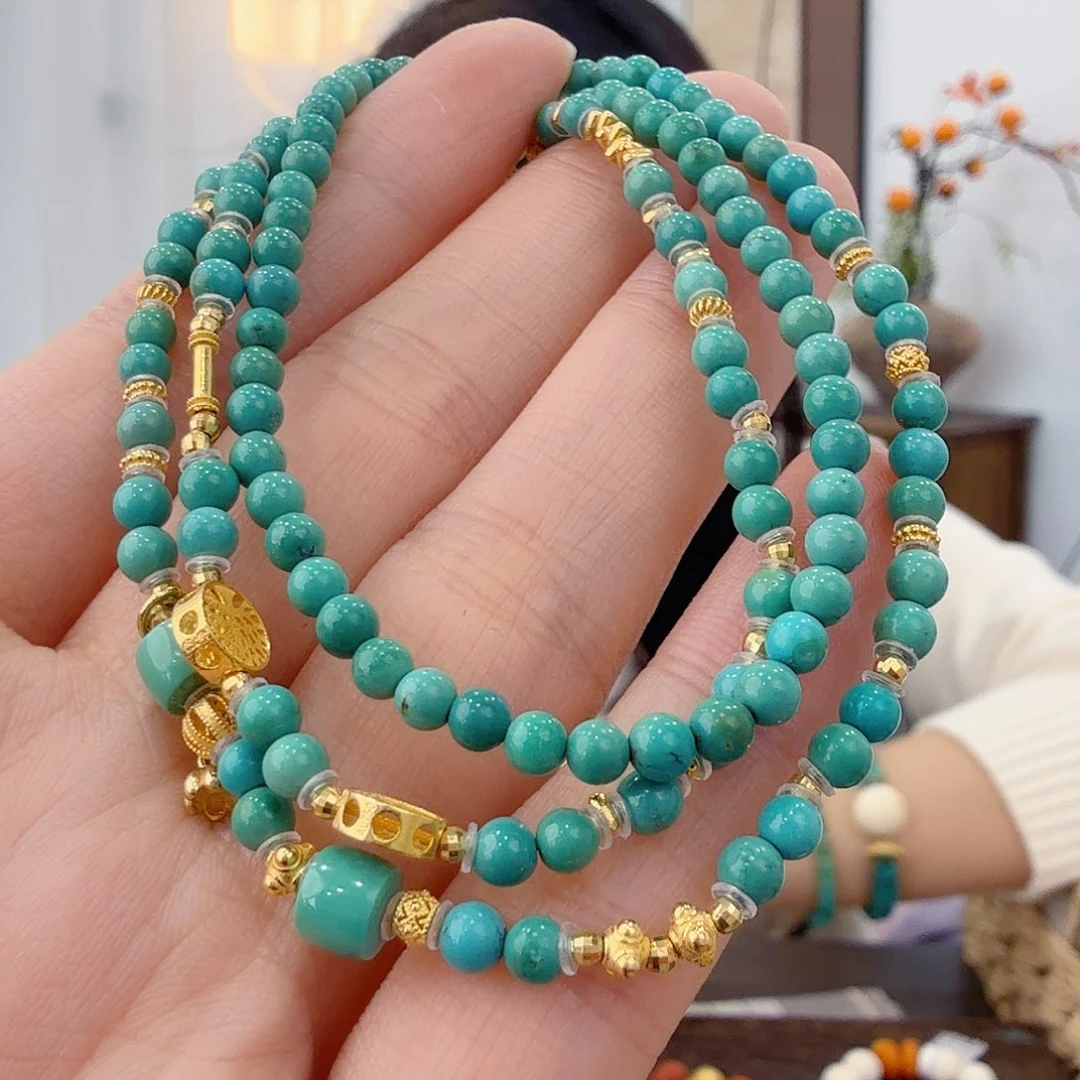 绿松石18K金镶嵌珠宝半成品