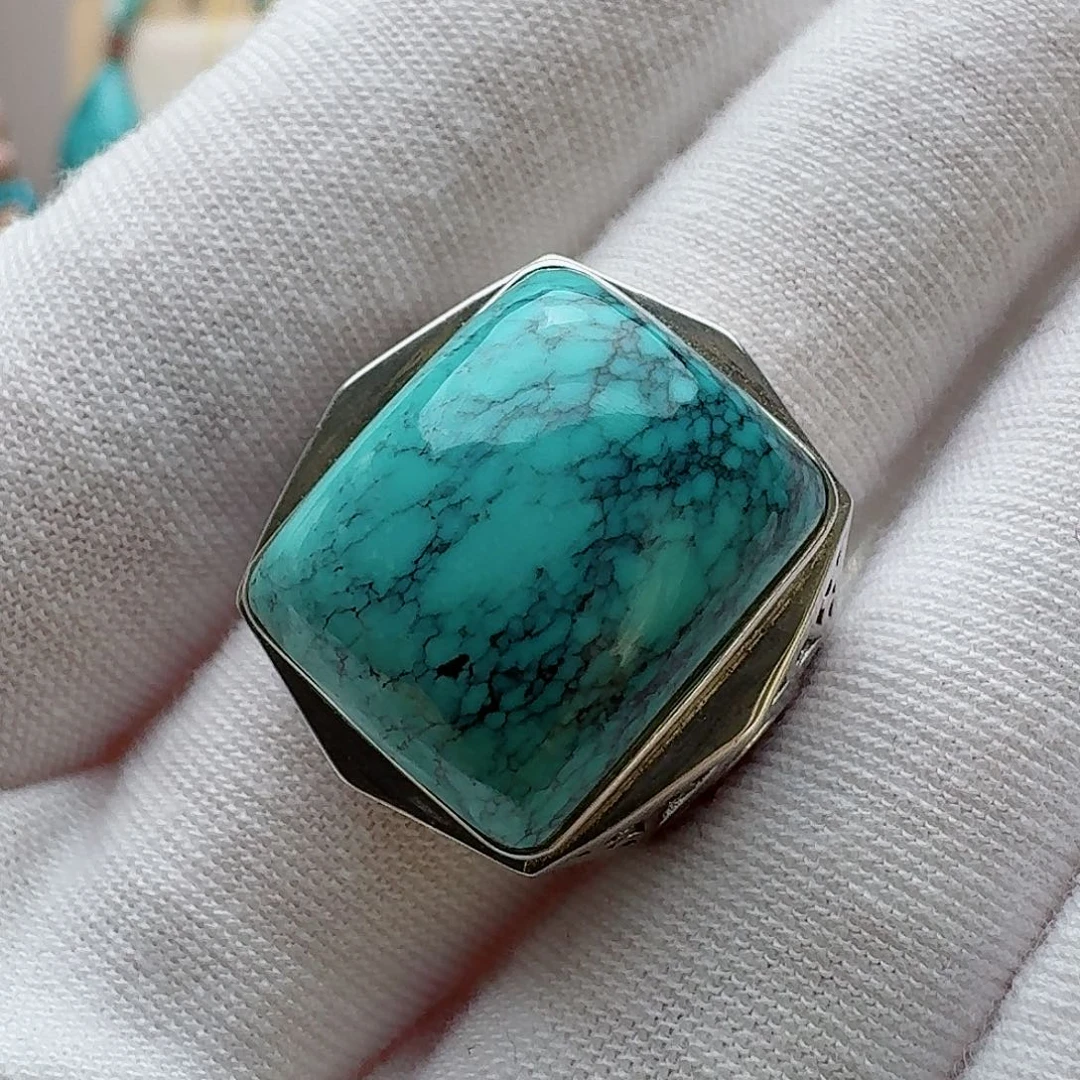 绿松石珠宝奇石银S925镶嵌