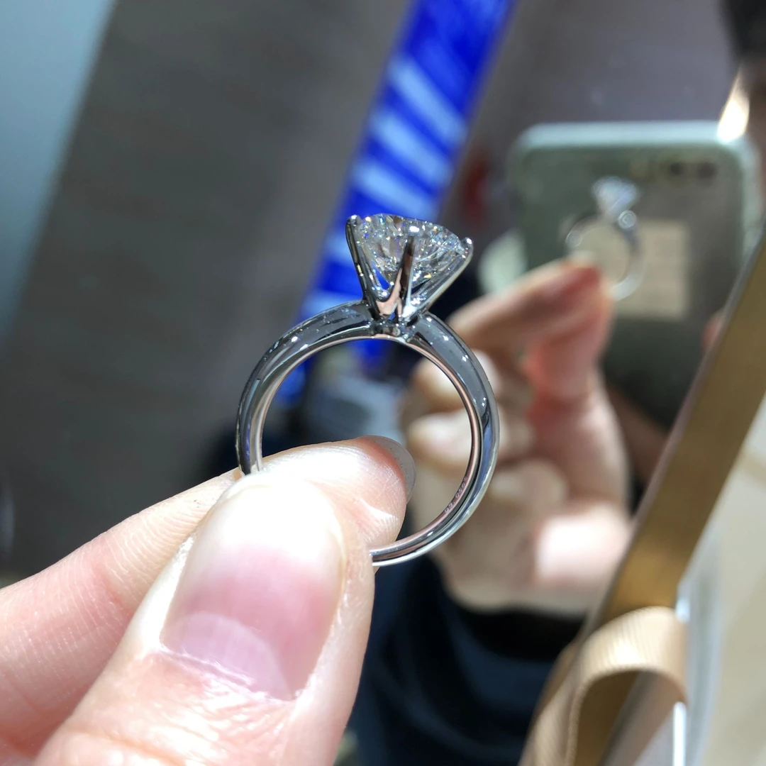 实验室培育钻石【T家六爪】 铂金 定制钻戒