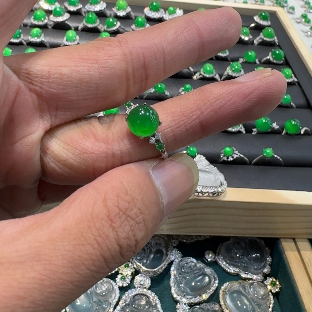 玛瑙/玉髓戒指银S925镶嵌小*杏20