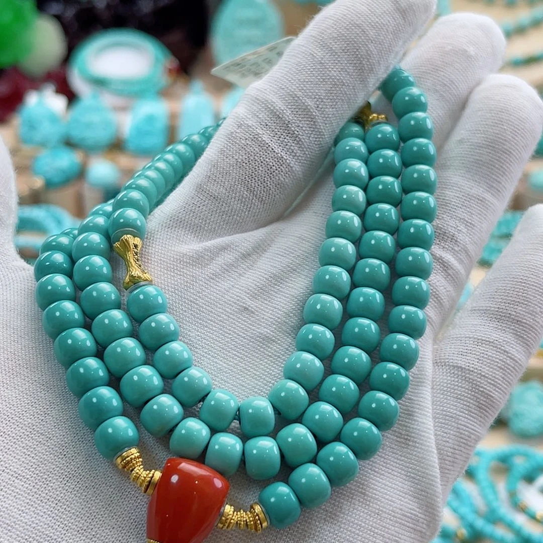 绿松石18K金镶嵌珠宝奇石6.5