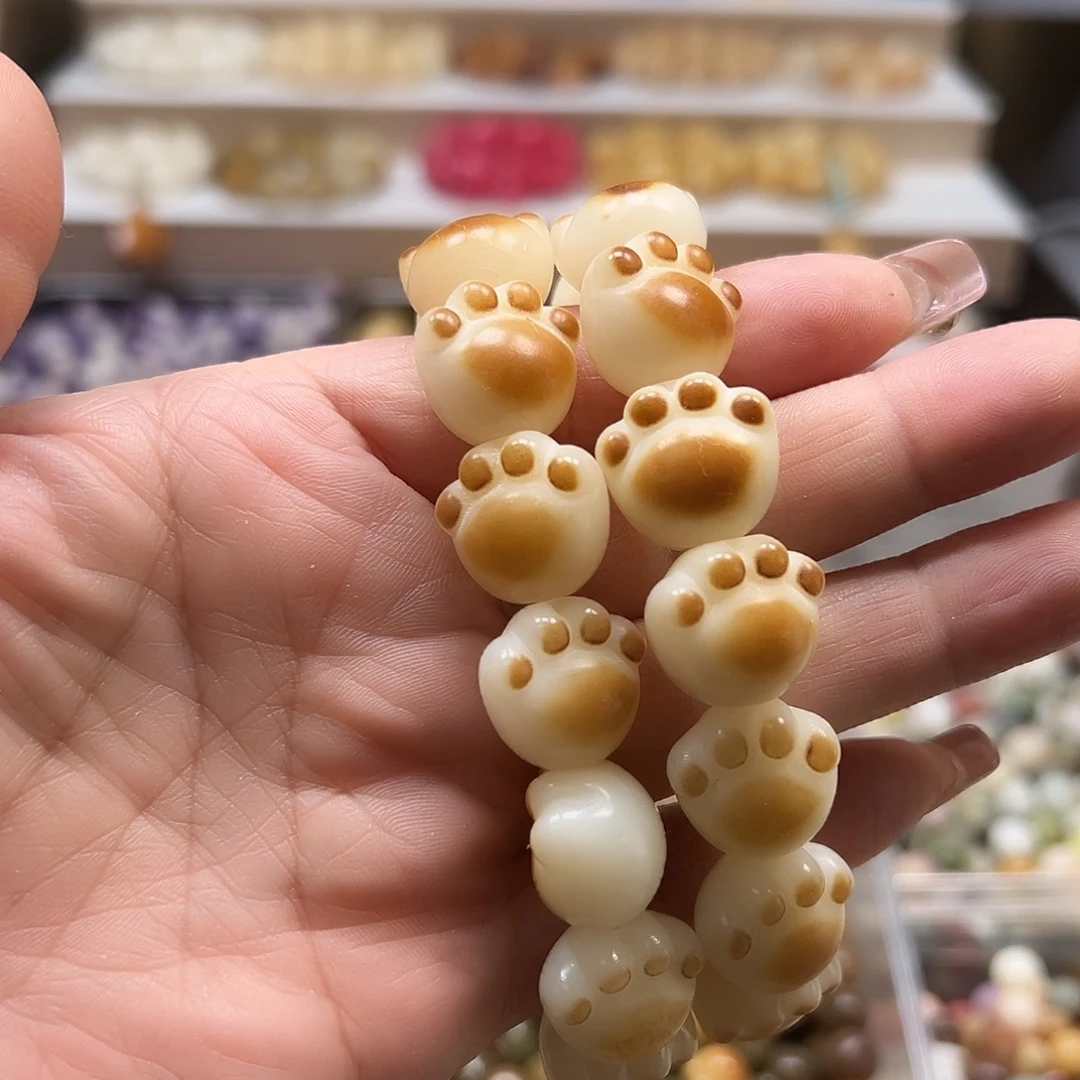 手串菩提根/象牙果瑕疵卡17左右炭烧大猫爪2条26颗