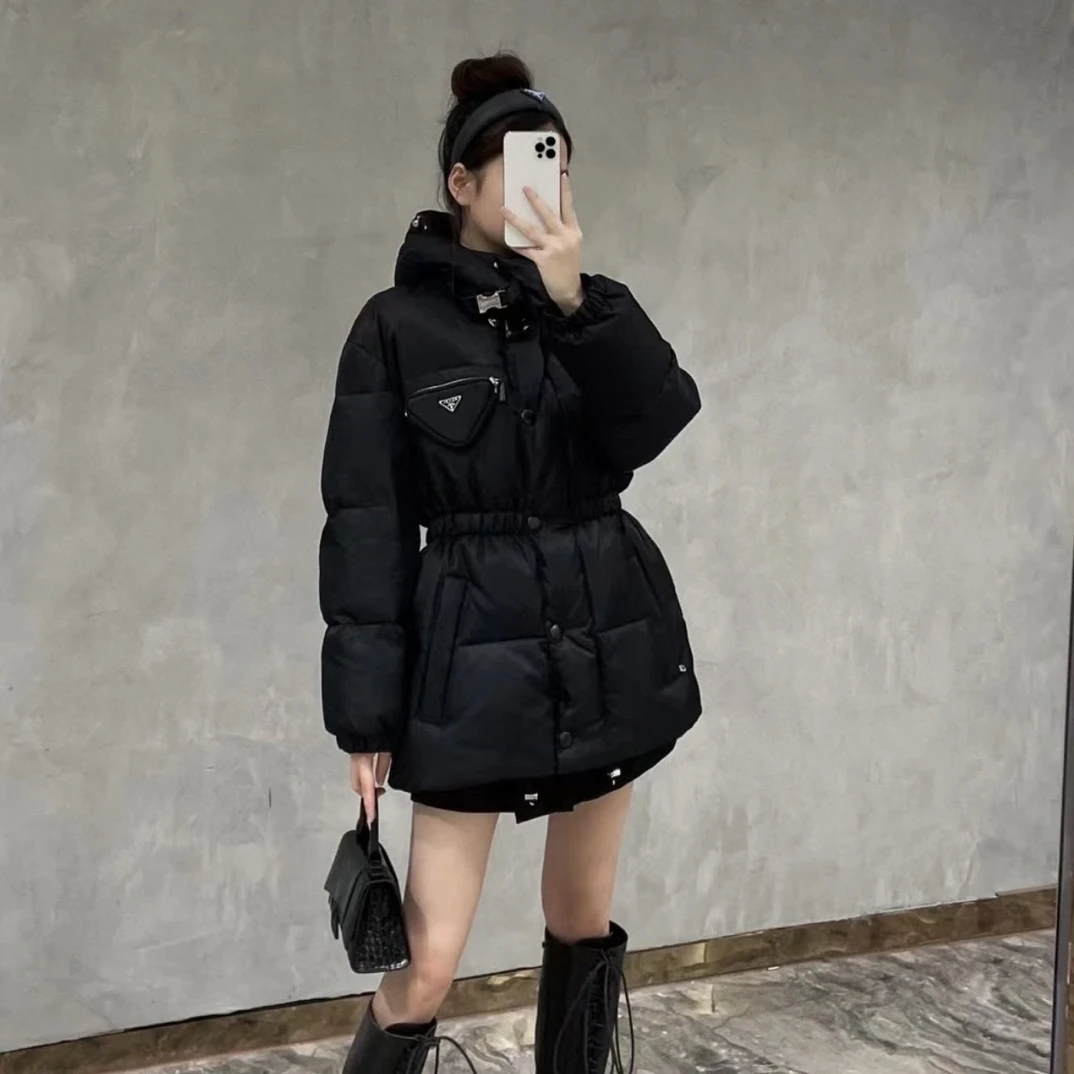 95新 Prada/普拉达 cc981 锦轮 24ss铁三角标蚂蚁腰羽绒服外套 36