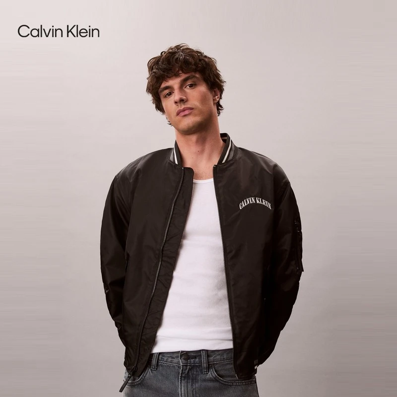 CK Jeans25秋冬新款男士潮流美式学院风刺绣字母棒球领单外套