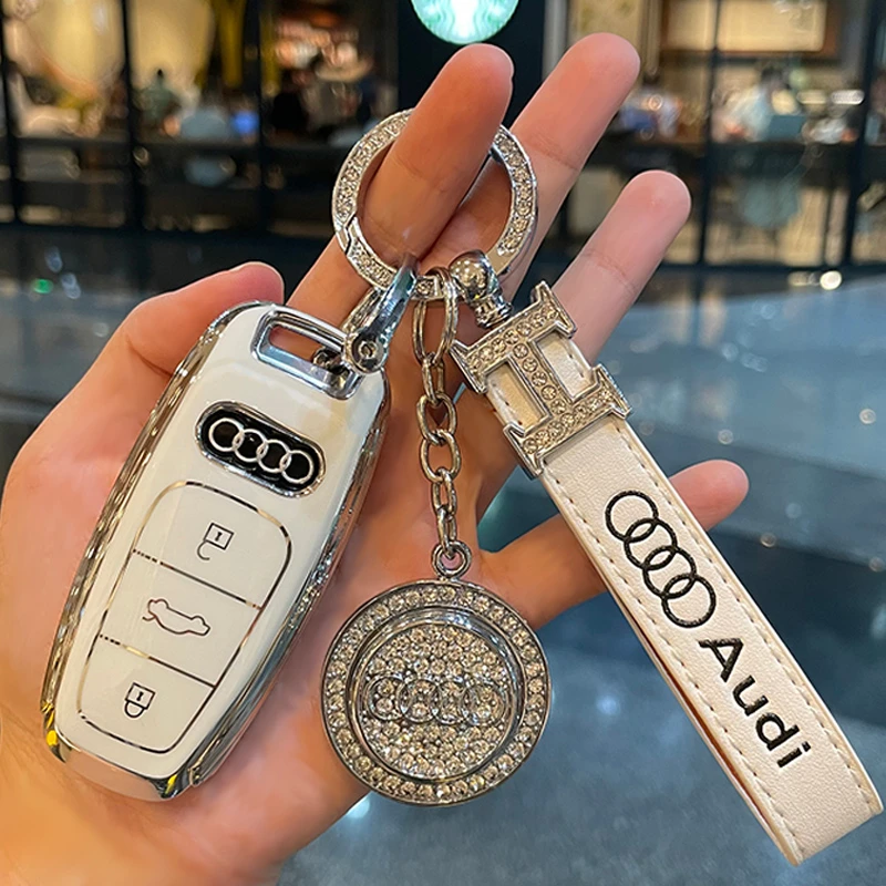 适用奥迪新A6L钥匙套Q5L专用22款A4L汽车壳高档女士包装饰钥匙扣