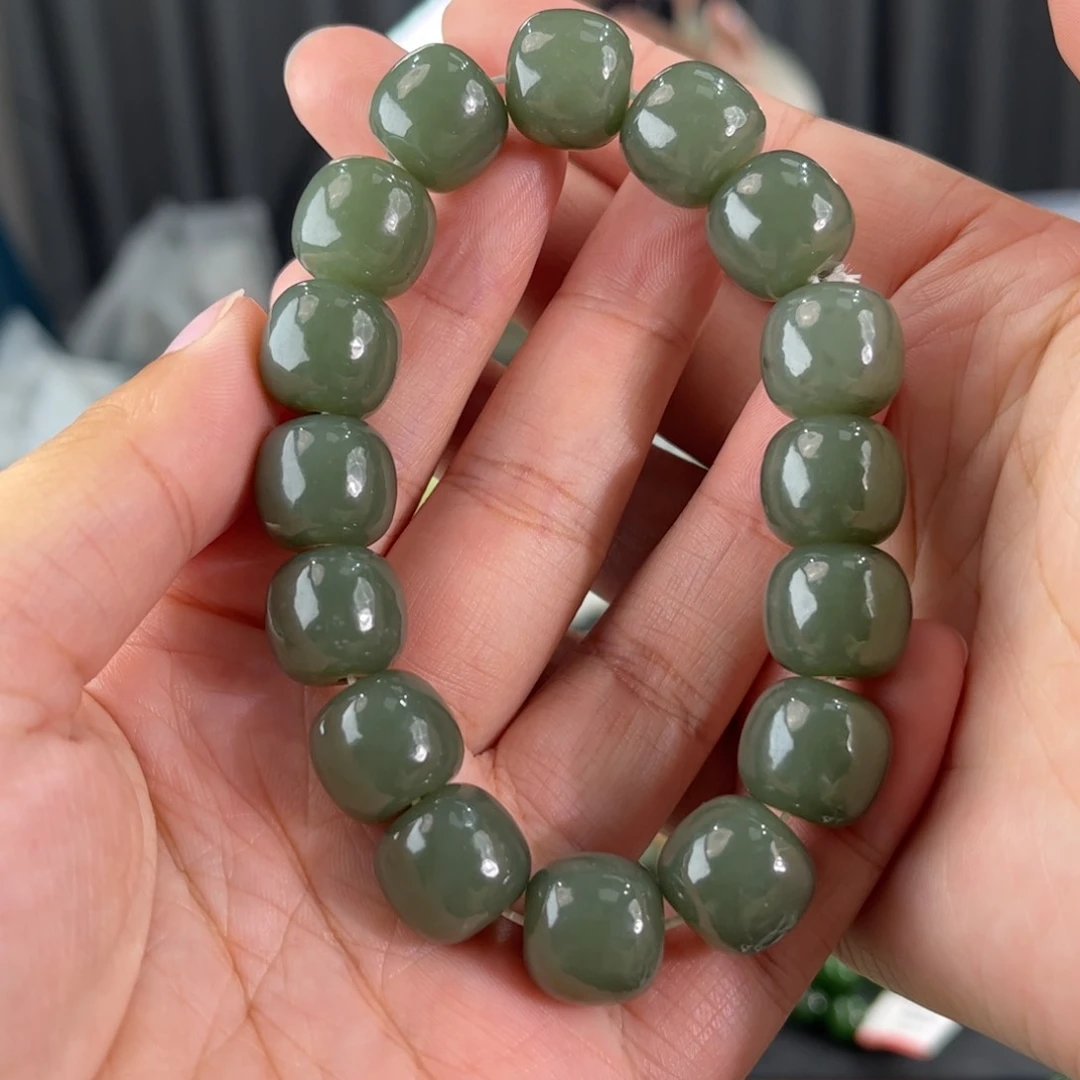 手链未镶嵌和田玉新疆且末蓝卡14老型珠