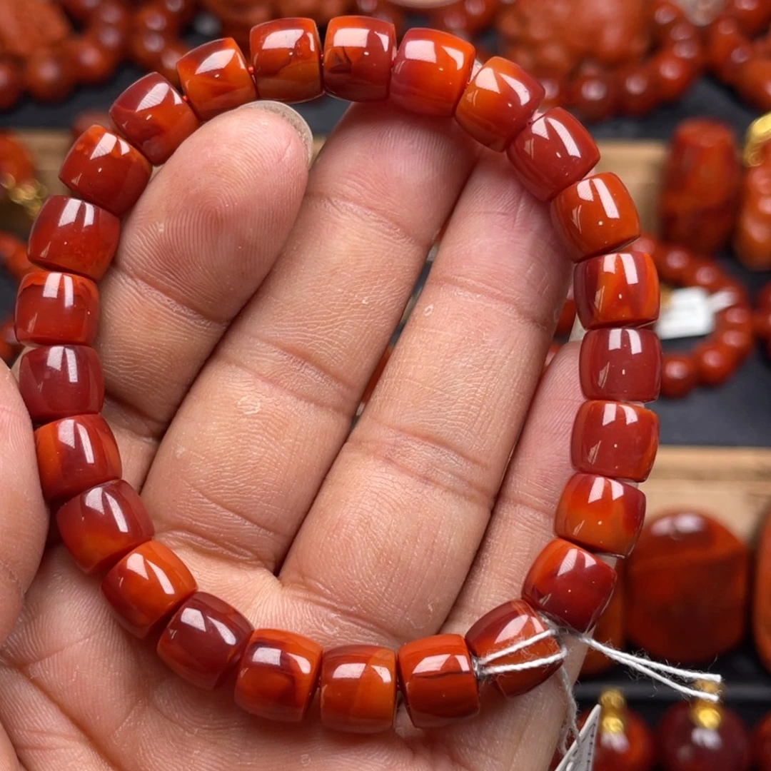 南红玛瑙未镶嵌珠宝奇石单圈8➕