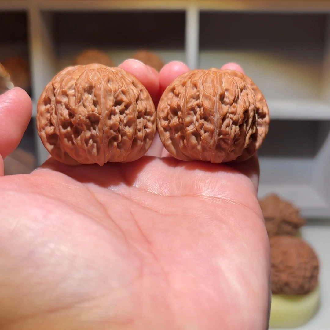 虫***儿吊坠文玩核桃39 尺全品红皮磨盘